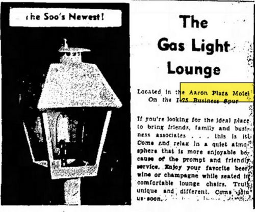Aaron Plaza Motel (Blue Swan Inn) - Dec 1966 Ad (newer photo)